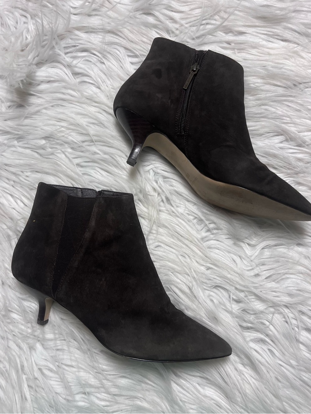 Donald J. Pliner Black Suede Pointed-Toe Ankle Booties